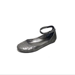 DKNY Donna Karan New York Silver Ankle Strap Flats